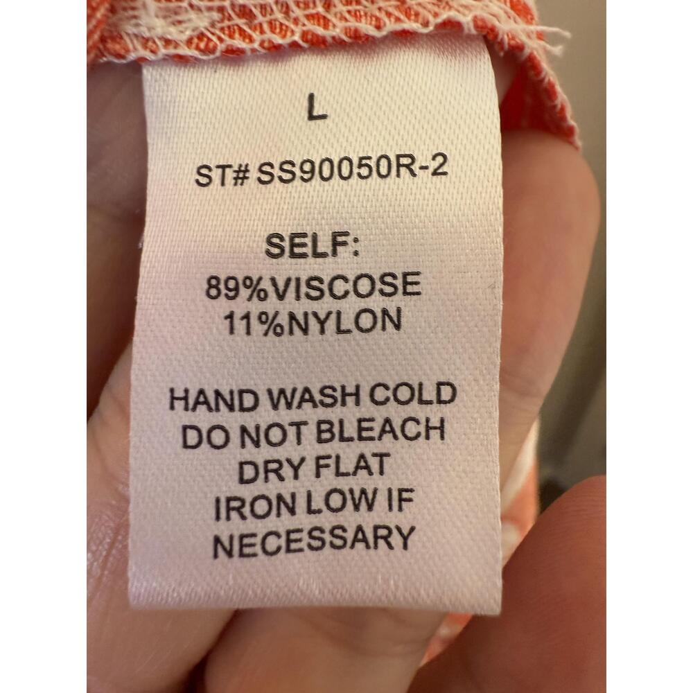 NWT Peach Skirt Womens Large Orange White Maxi Floral Print Boho Summer - Picture 4 of 7